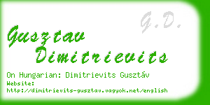 gusztav dimitrievits business card